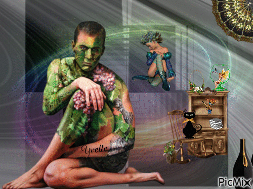 portrait homme : l'homme tatoué - Ingyenes animált GIF