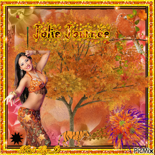 JOLIE JOURNEE - orange _tigre - Δωρεάν κινούμενο GIF