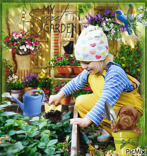 A little gardening - Free animated GIF