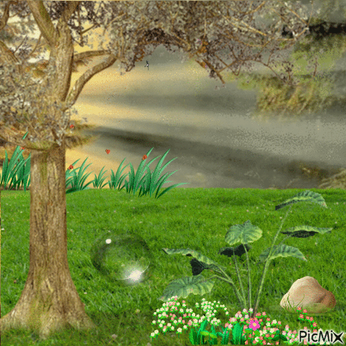 Fantasy lawn - Бесплатный анимированный гифка