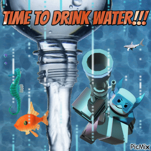 TIME TO DRINK WATER - GIF animado gratis