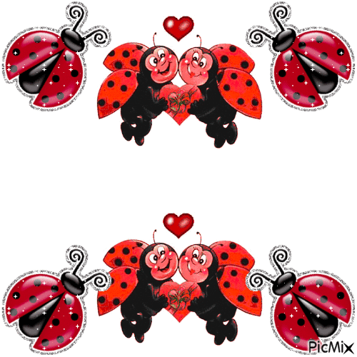 Ladybugs flashing - Free animated GIF