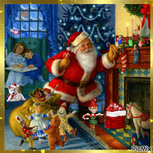 Attention le Père Noël veille à ne pas réveiller les Enfants - Bezmaksas animēts GIF