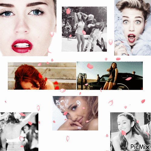 Ariana et Miley - GIF animado gratis