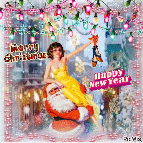 MERRY XMAS AND HAPPY NEW YEAR - Безплатен анимиран GIF