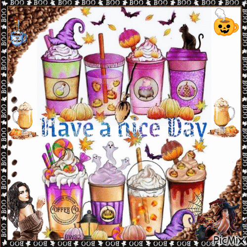 Halloween Coffee - Have a nice Day - Бесплатный анимированный гифка