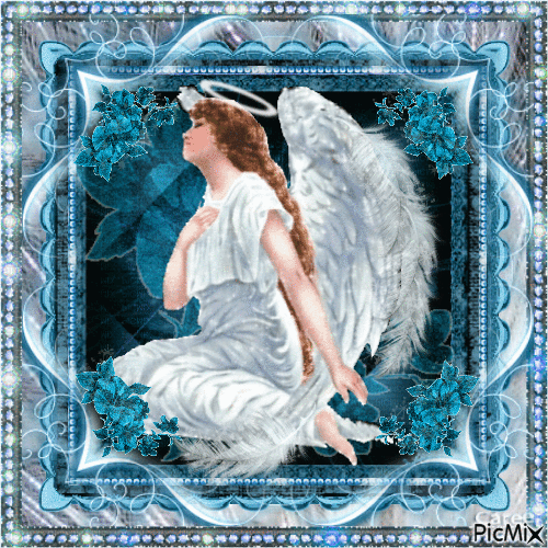 Ange Gardien blanc & bleu - GIF animé gratuit