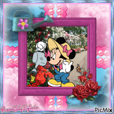 {♥}Minnie Mouse doing the Gardening{♥} - GIF animate gratis
