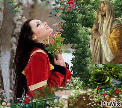 jesus  and woman - Δωρεάν κινούμενο GIF