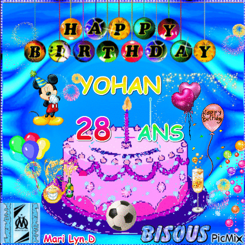 HAPPY BIRTHDAY YOHAN - Бесплатни анимирани ГИФ