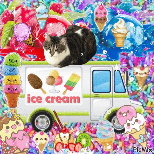 Luna loves the Ice Cream Truck - Gratis geanimeerde GIF