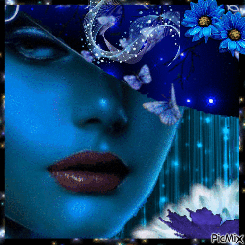 Femme bleutée - Gratis animerad GIF