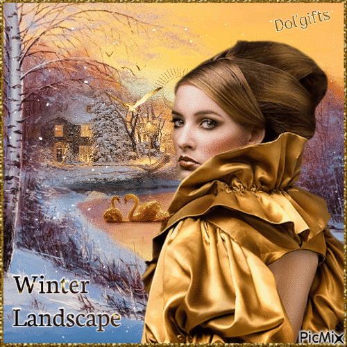 Winter landscape - Animovaný GIF zadarmo