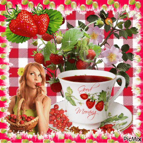 Strawberry Tea - GIF animé gratuit