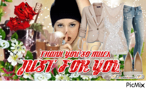 THANK YOU SO MUCH JUST FOR YOU - GIF animado grátis