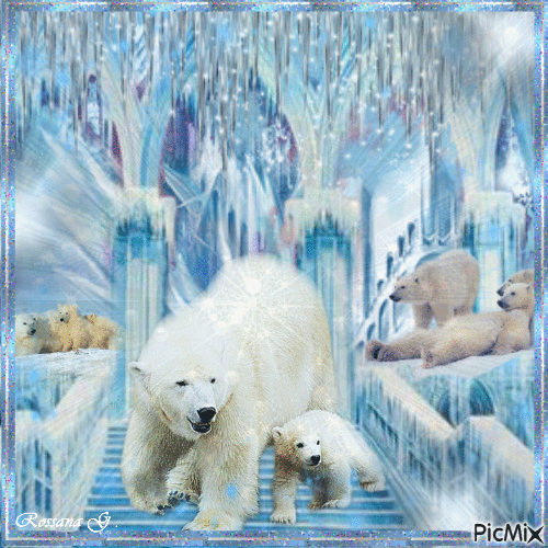 Le royaume de glace des ours polaires - GIF animé gratuit
