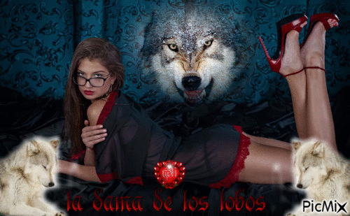 la dama  de los lobos - GIF animate gratis
