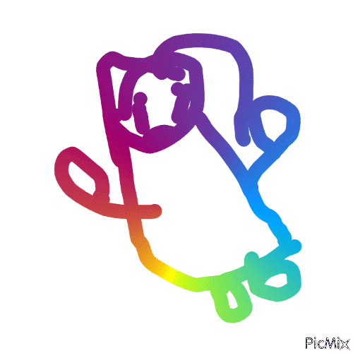 Un bonhomme multicolore (13) - Бесплатный анимированный гифка