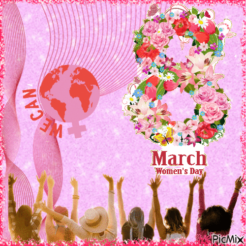 March 8, Women's Day - GIF เคลื่อนไหวฟรี