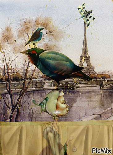 Detrás se ve París - Animovaný GIF zadarmo