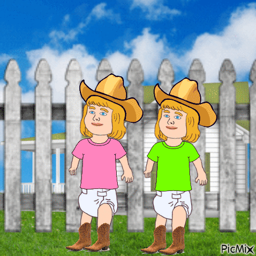 Twin Western babies (updated) - GIF animasi gratis