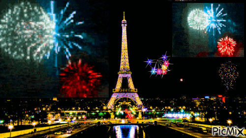 Paris 2 (La tour Eiffel 14 juillet ) 2015 - GIF animé gratuit