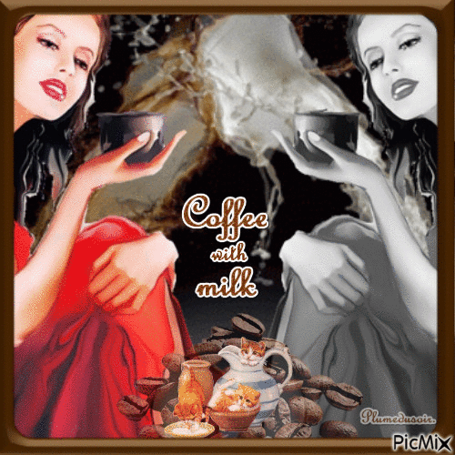 Coffee with milk. - GIF animé gratuit