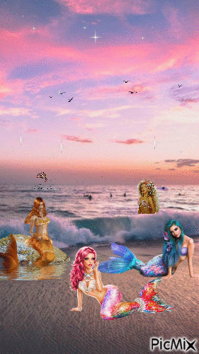Mermaid Sunset - Darmowy animowany GIF