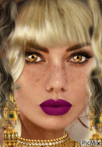 Beauty with Freckles - Безплатен анимиран GIF