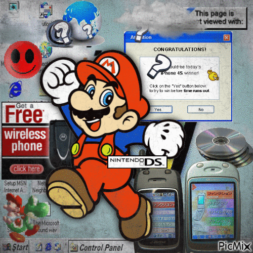 Old web Mario :D - Nemokamas animacinis gif