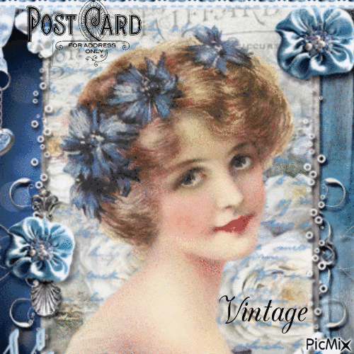 Post Card vintage - GIF animado grátis