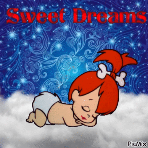 Pebbles Flintstone Sweet Dreams - Бесплатный анимированный гифка