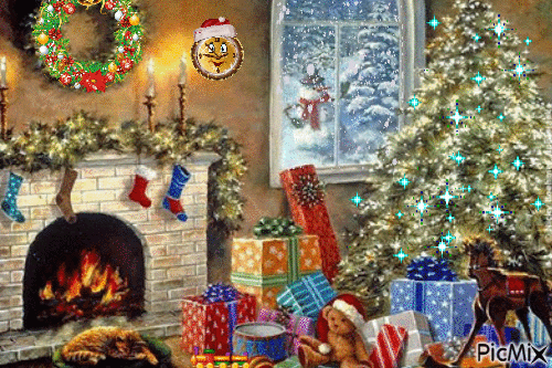 salotto natalizio - Besplatni animirani GIF