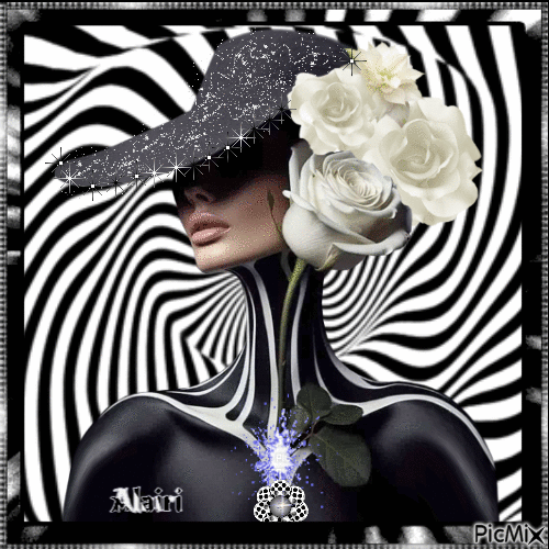 Femme noir et blanc - 免费动画 GIF