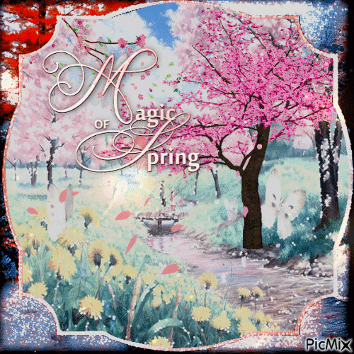 Frühling und Kirschblüte - Безплатен анимиран GIF