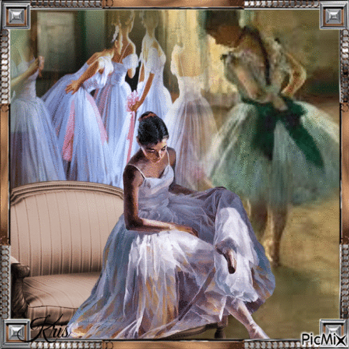 Ballerines de Edgar Degas - GIF animé gratuit