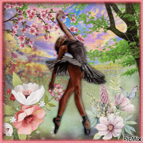 Danseuse au printemps. - Free animated GIF