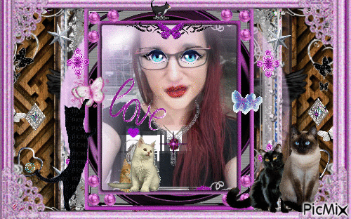 Purple cat girl - Darmowy animowany GIF