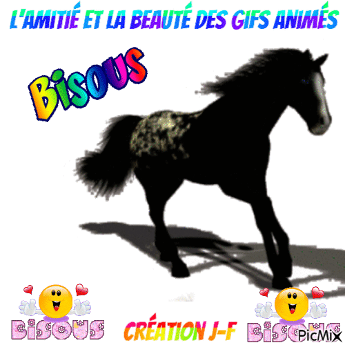 cheval bisous - GIF animasi gratis