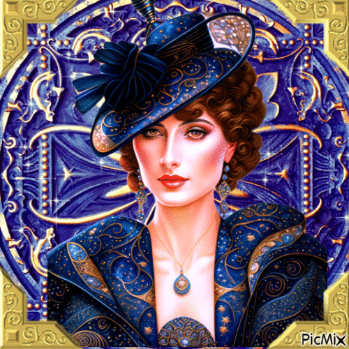 Femme avec un chapeau...concours - Δωρεάν κινούμενο GIF