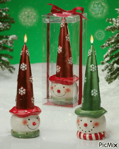 Snowman Candles - Gratis geanimeerde GIF