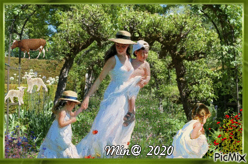 Min@    kvinna och barn 2020.09.04 - Gratis geanimeerde GIF