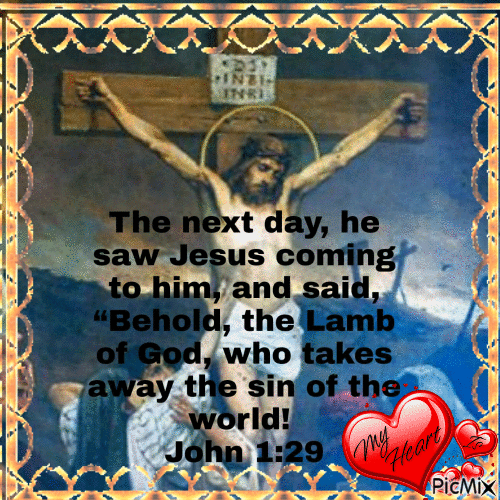 Jesus - Bible Verse - John 1:29 - Gratis geanimeerde GIF