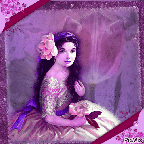 Femme en violet - 無料のアニメーション GIF