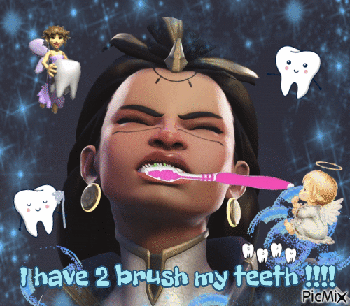 i have 2 brush my teeth !!!! - Free animated GIF