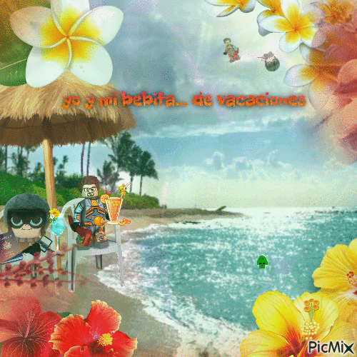 me and chris on vacation (real picture) - GIF animado grátis