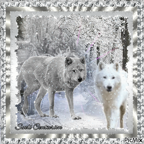 Lobo com pelo branco - Δωρεάν κινούμενο GIF