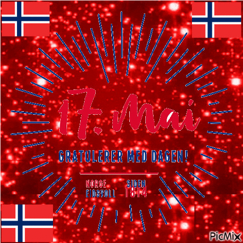 Happy Birthday Norway - Free animated GIF