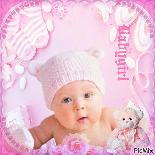 Baby in rosa - Free animated GIF