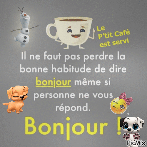 Le p'tit café est servi - Бесплатный анимированный гифка